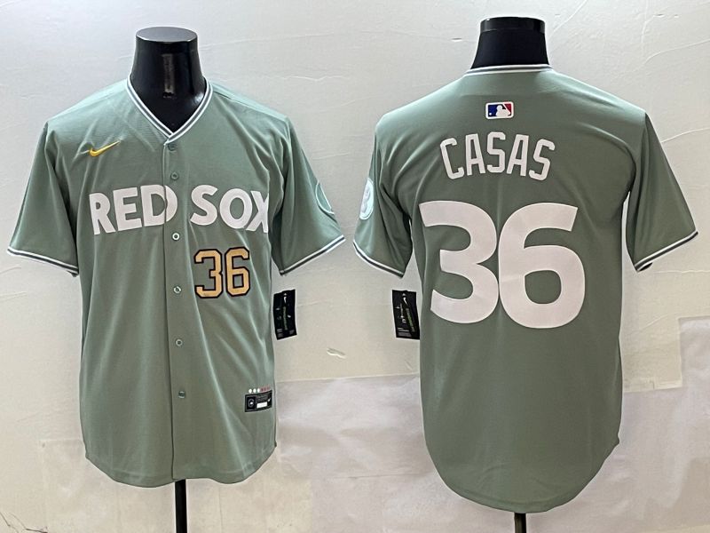 Men Boston Red Sox #36 Casas Green Joint Name Nike 2025 MLB Jersey style 5->boston red sox->MLB Jersey
